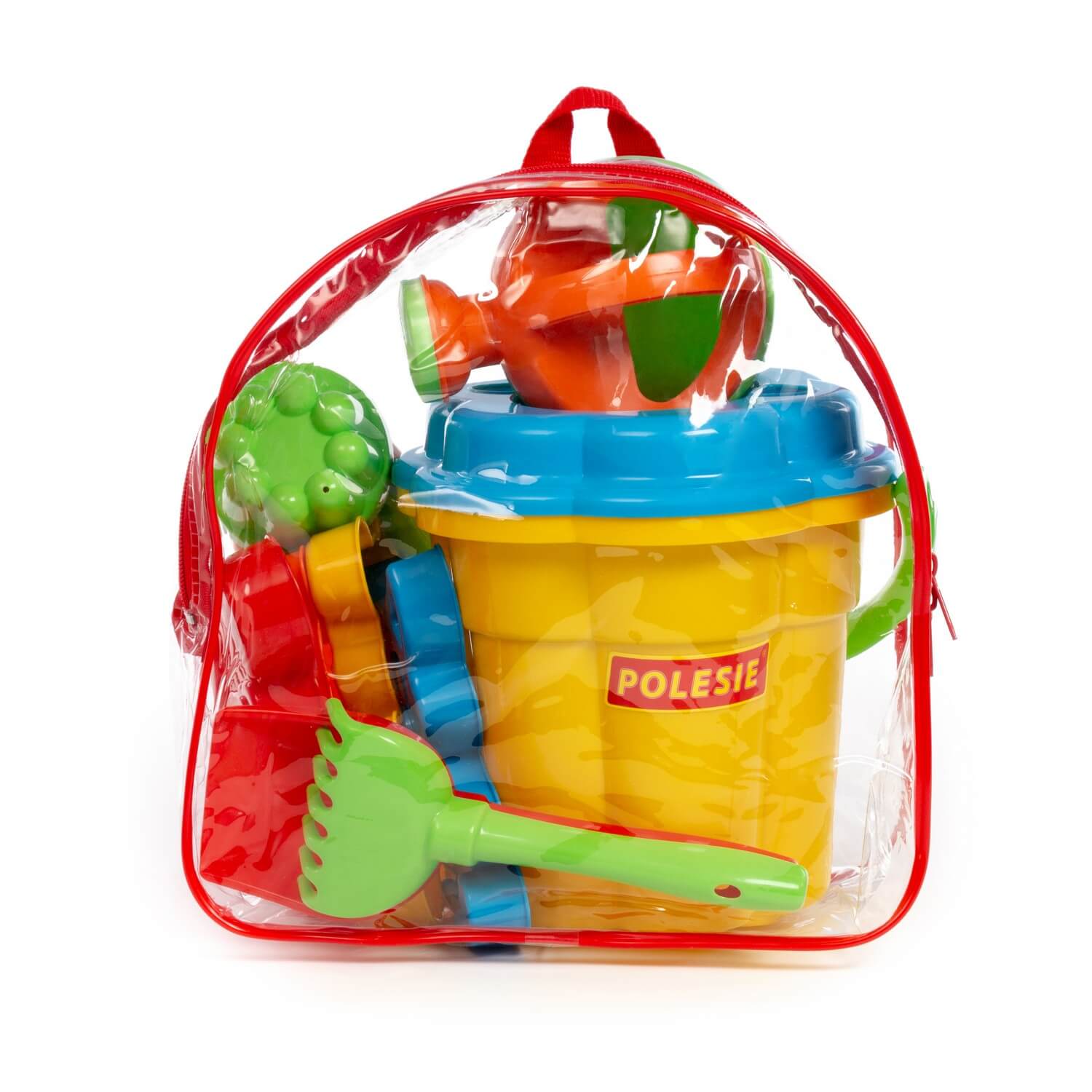 Zestaw Nr168 (w plecaku): wiaderko-kwiatek duże, sito-kwiatek duże, łopatka Nr5, grabki Nr5, foremki (wiewiórka + piesek + kotek + niedźwiedź), 3 foremki, konewka mała Nr4 Ref. 5006 - photo #8