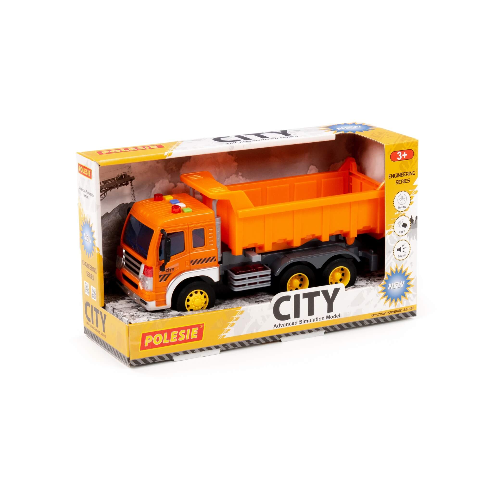 "City", samochód-wywrotka inercyjny (ze światłem i dźwiękiem) (pomarańczowy) (w pudełku) Ref. 86235 - photo #1