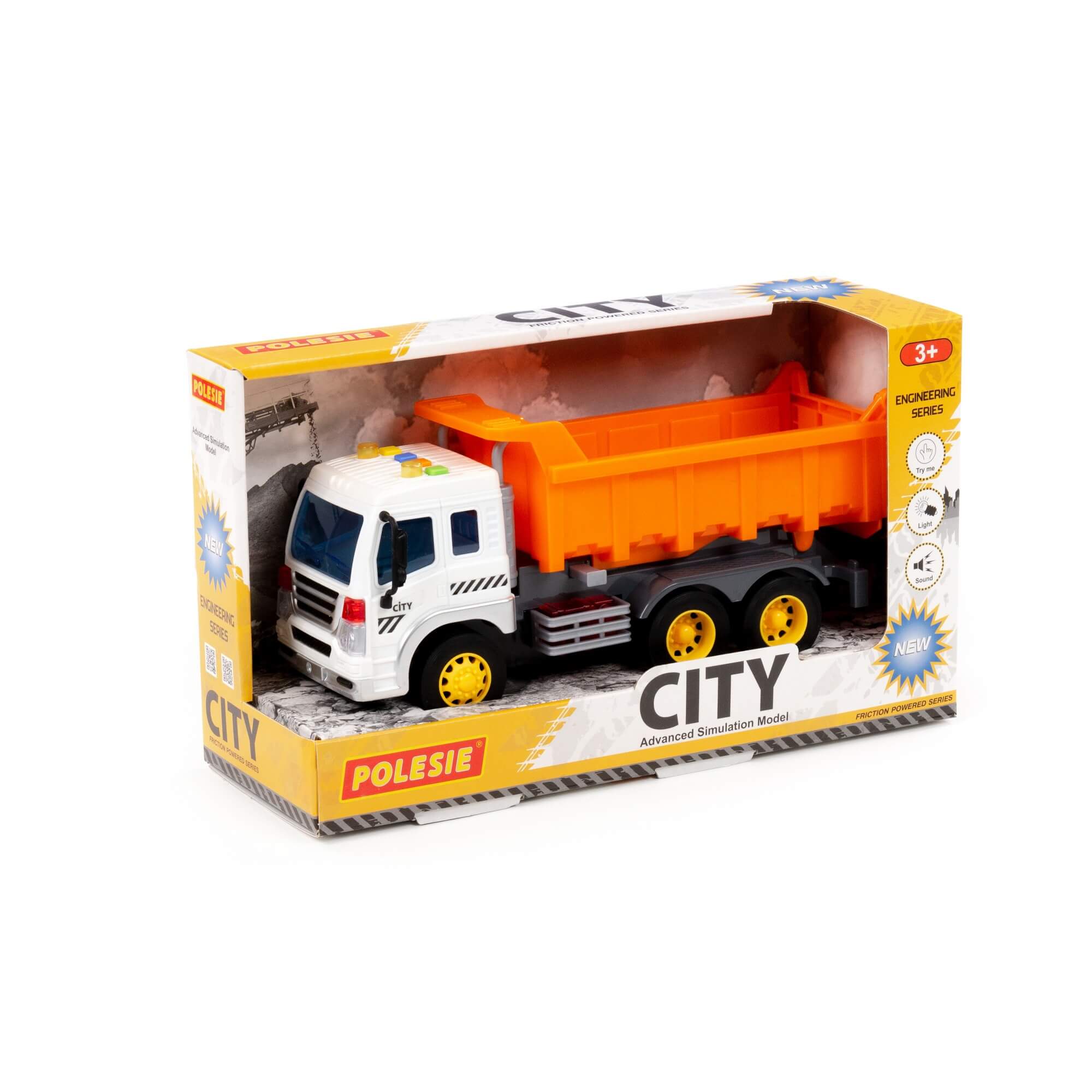 "City", samochód-wywrotka inercyjny (ze światłem i dźwiękiem) (pomarańczowy) (w pudełku) Ref. 86235 - photo #7