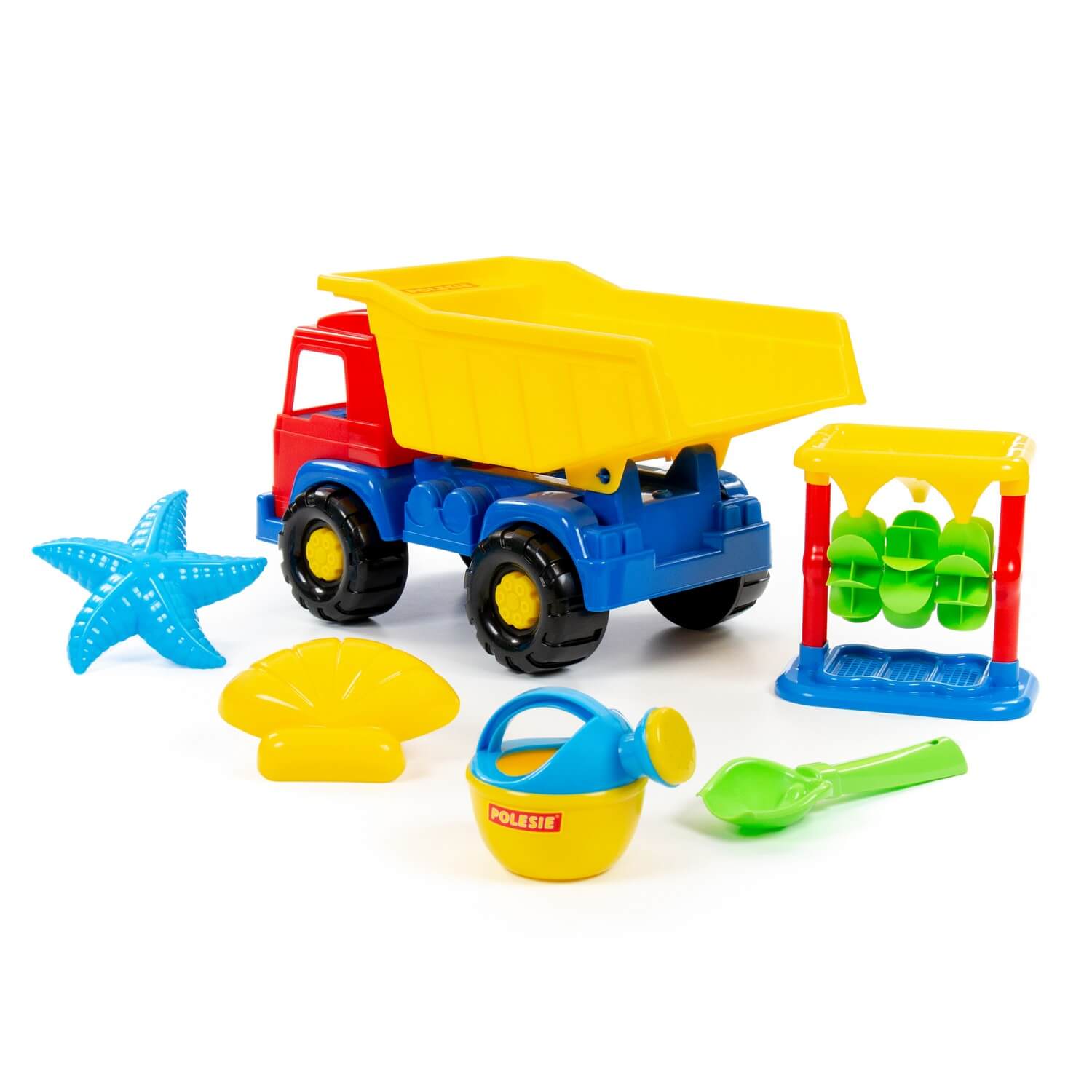 Zestaw Nr582: "Panther" samochód-wywrotka + Młyn do piasku Nr2 z podstawą, szufelka Nr2, foremki (rozgwiazda Nr2 + muszla nr2), konewka mała Nr3 Ref. 58188 - photo #3