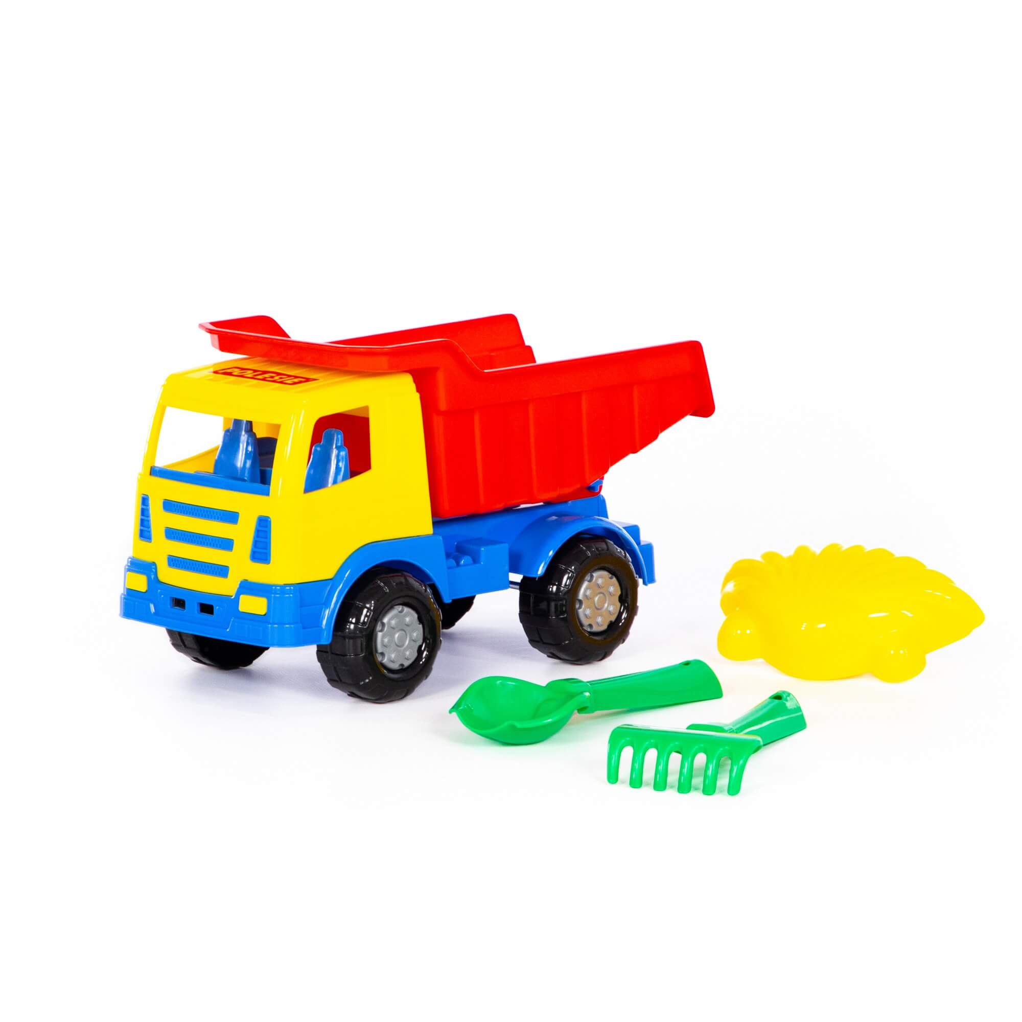 Zestaw Nr642: "Miraż", samochód-wywrotka + szufelka Nr2, grabki Nr2, foremka (muszla Nr 1) Ref. 93233 - photo #1