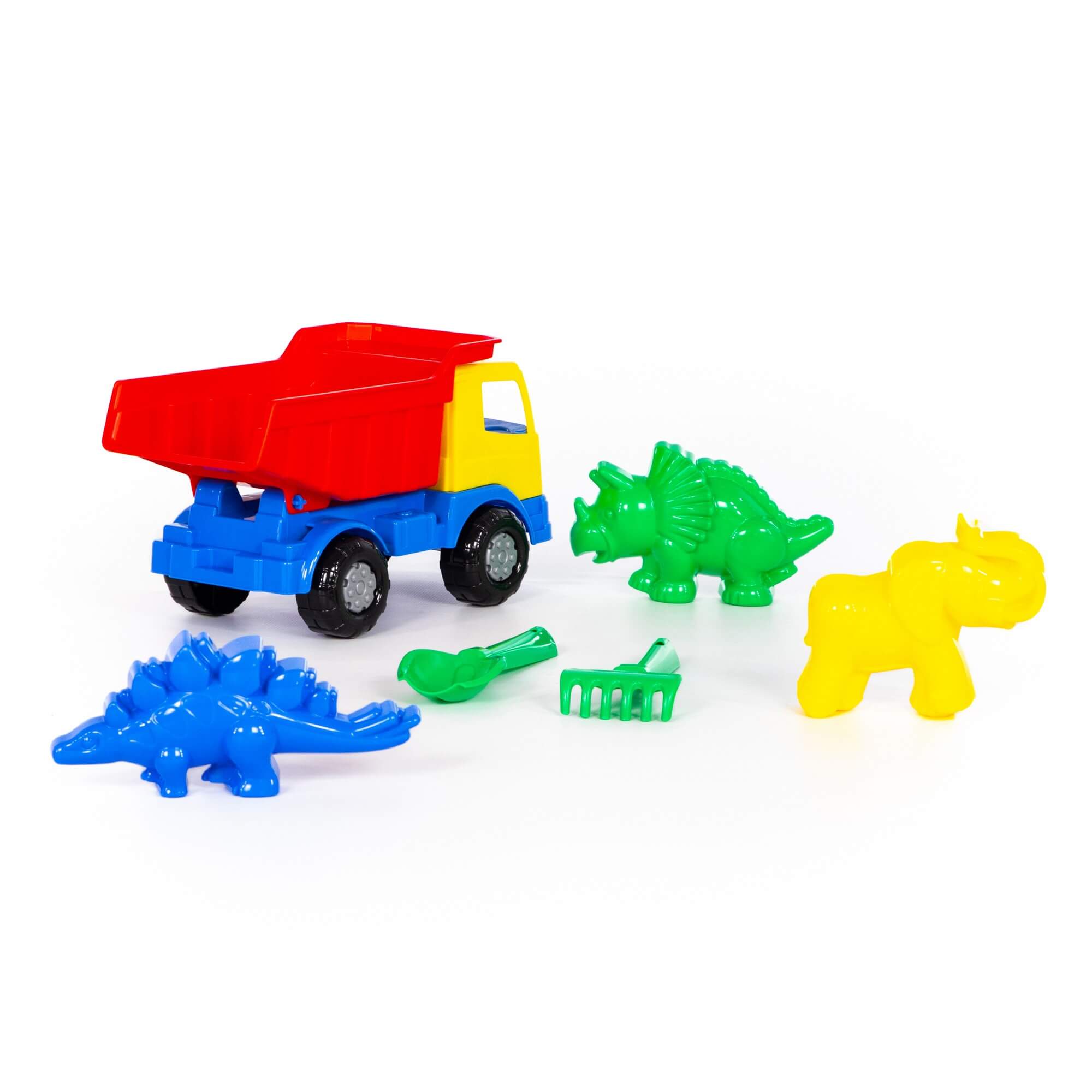 Zestaw Nr643: "Miraż", samochód-wywrotka + szufelka Nr2, grabki Nr2, foremki (mamut + dinozaur Nr 1 + dinozaur Nr 2) Ref. 93240 - photo #4