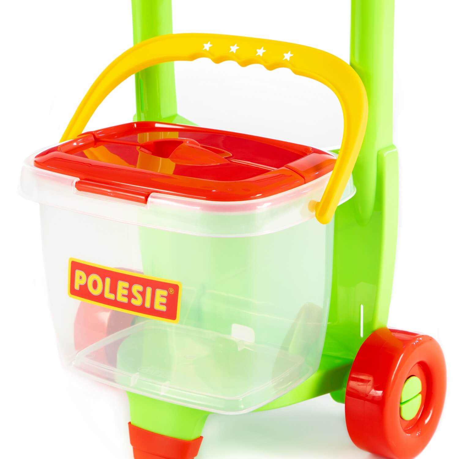 Zestaw Nr 622: wózek "Caddie", łopata Nr15, grabki Nr15, wiaderko Nr8, szufelka Nr10, grabki Nr 10, foremki (rozgwiazda Nr1 + krab Nr1 + konik morski + muszla Nr1), konewka Nr10 Ref. 67814 - photo #9